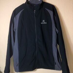 Acura Men's Black and Gray Jacket by Sport -Tek, Large, pre-owned, fleece lined
